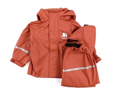 CeLaVi rainwear pants and jacket redwood
